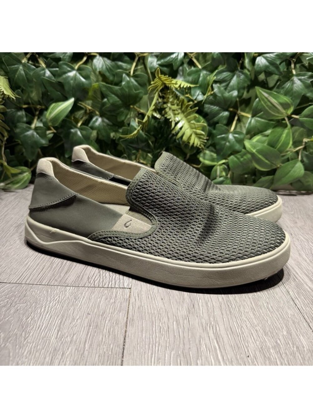 Olukai Lae‘ahi Mesh Slip On Shoes Mens Size 10.5 Green Beach Casual